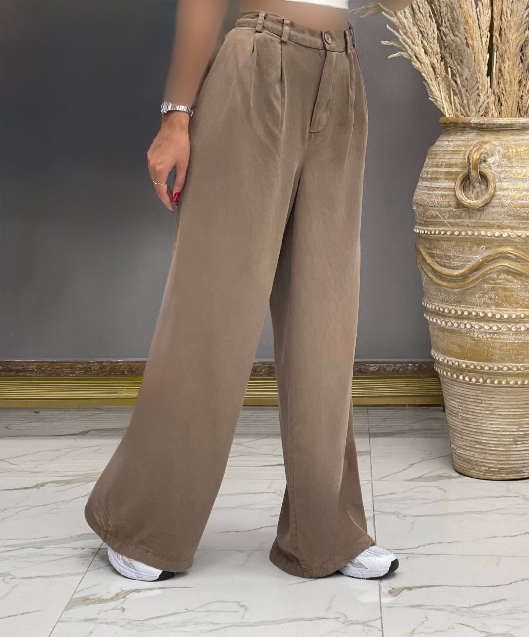 شلوار بگ کتان سیلک زنانه پاییزه_زمستانه